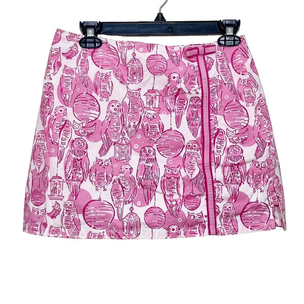 Lilly Pulitzer Night Owl Skort Skirt Pink Glows in the Dark Size 6